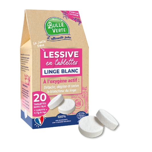 Bulle Verte -- Lessive linge blanc en tablette - 20 tablettes