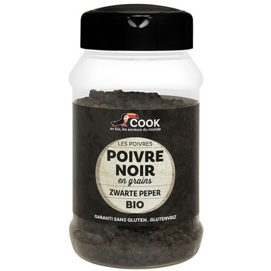 Cook épices -- DDM 28.09.2024 Poivre noir en grains bio (origine Madagascar) - 200 g