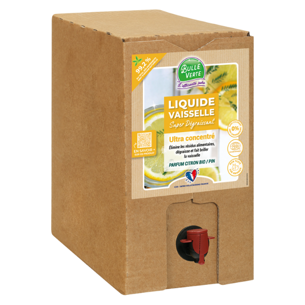 Bulle Verte -- Liquide vaisselle super dégraissant pin/citron Vrac - 10 kg