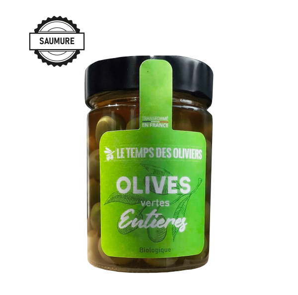 Olives vertes entières bio (en saumure) - 1