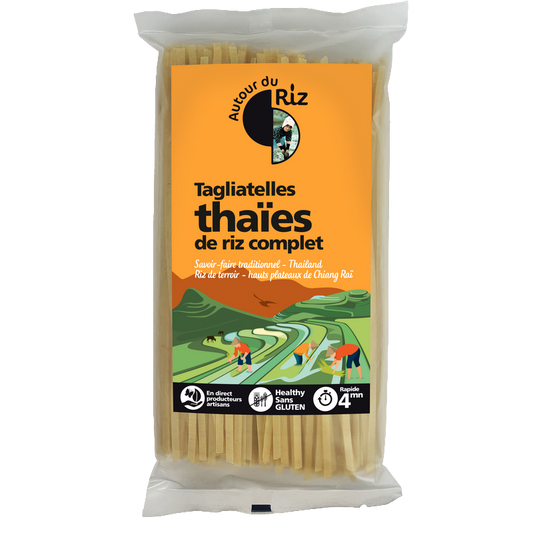 Autour du riz -- Tagliatelles thaïes de riz complet bio sans gluten - 400 g