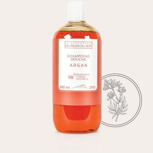 La Savonnerie du Pilon du Roy -- Shampoing douche à l'huile d'Argan  - 500mL